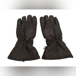 Auclair Black Leather Gloves In Medium
